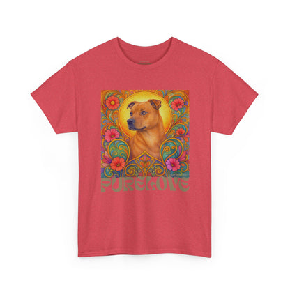 Staffy Tan Vintage Graphic T-Shirt – Unisex Cotton Tee for Dog Lovers