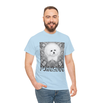 Bichon Frise Vintage Unisex Cotton Tee for Dog Lovers (Black & White)