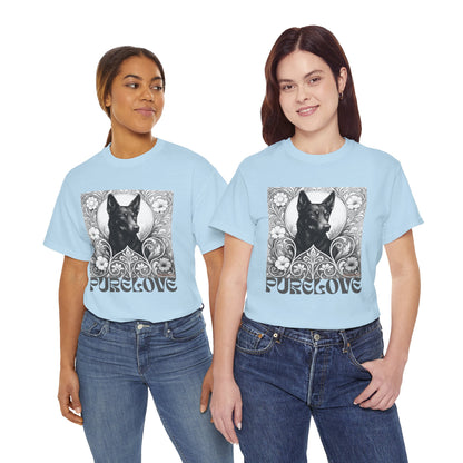Kelpie Black Vintage Unisex Cotton Tee for Dog Lovers (Black & White)