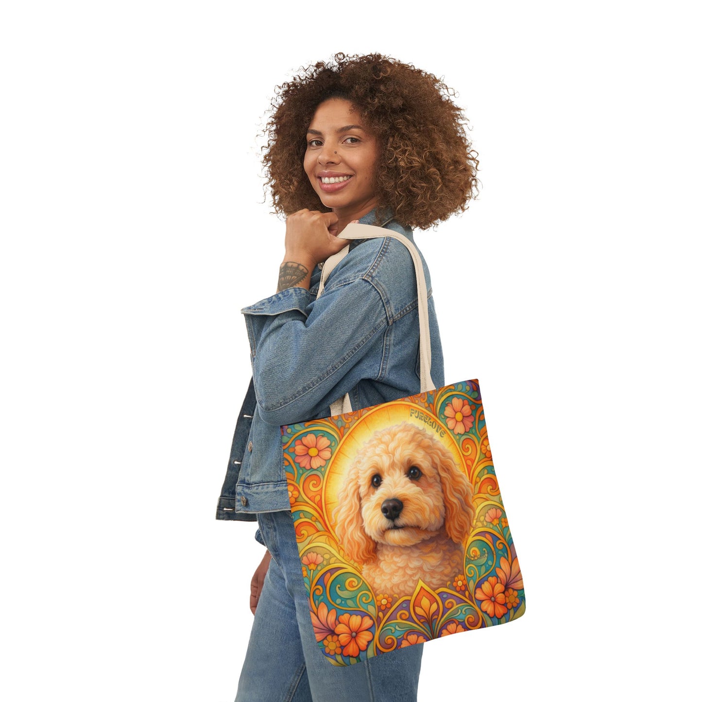 Goldendoodle (Groodle) All-Over Print Canvas Tote Bag – Colourful Artistic Dog Lover Gift