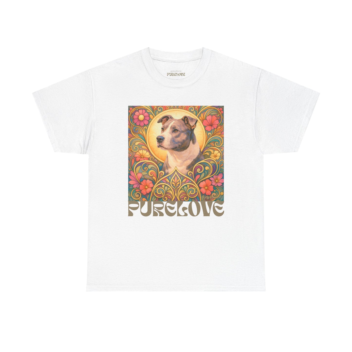 Staffy Grey & White Vintage Graphic T-Shirt – Unisex Cotton Tee for Dog Lovers