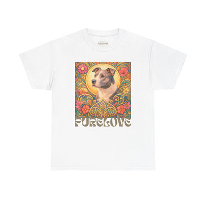 Staffy Grey & White Vintage Graphic T-Shirt – Unisex Cotton Tee for Dog Lovers