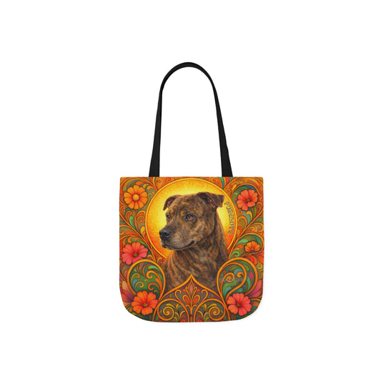 Staffy Brown All-Over Print Canvas Tote Bag – Colourful Artistic Dog Lover Gift