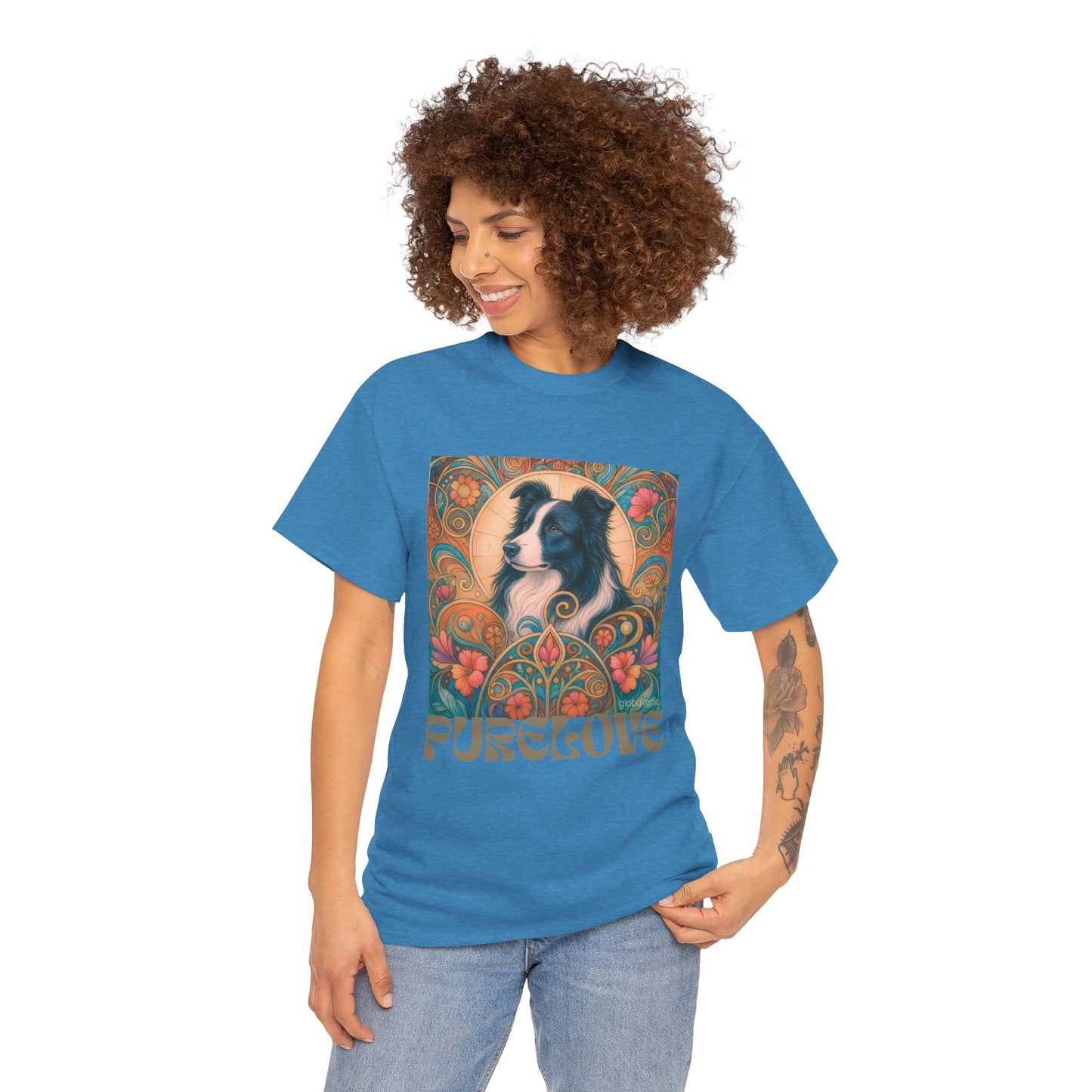 Border Collie (Black & White) Vintage Graphic T-Shirt – Unisex Cotton Tee for Dog Lovers