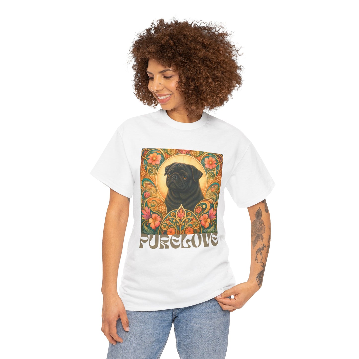 Pug Black Vintage Graphic T-Shirt – Unisex Cotton Tee for Dog Lovers