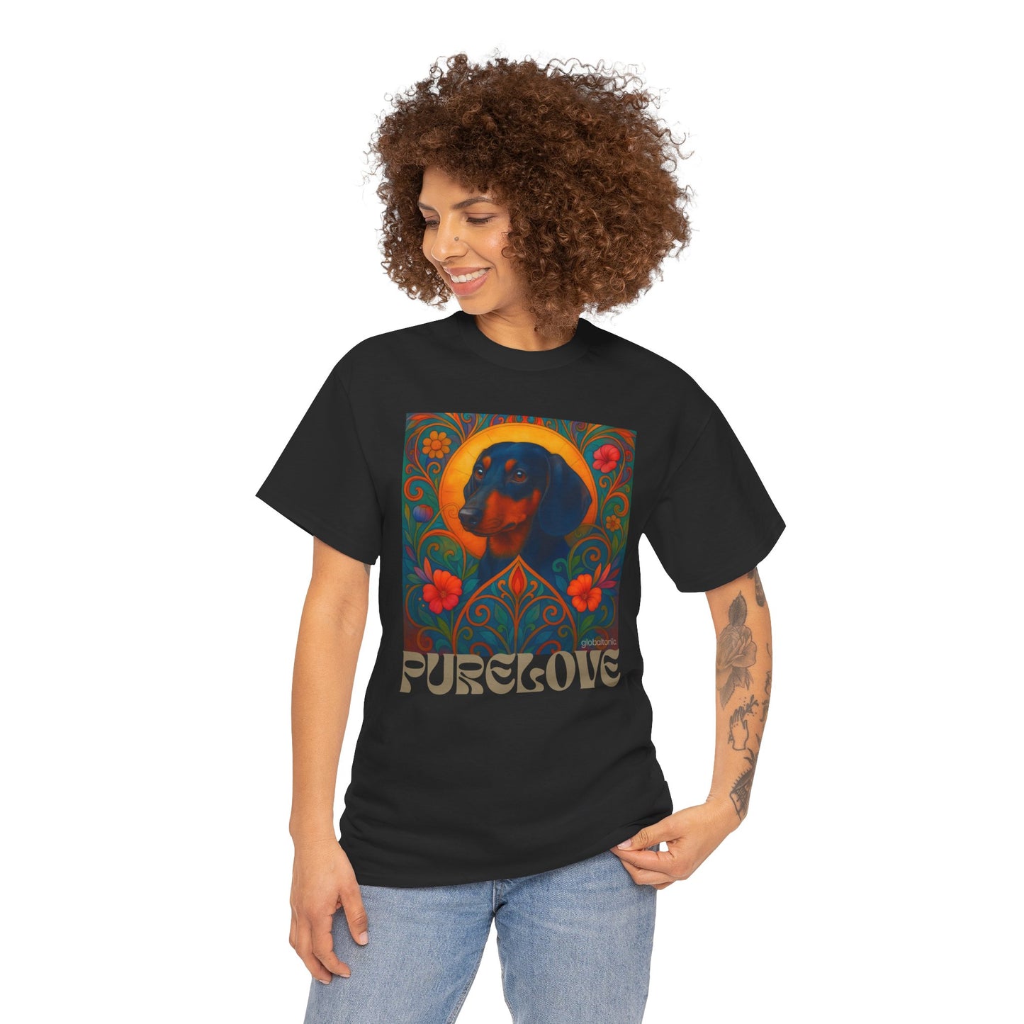 Dachshund Black Tan Shorthair Vintage Graphic T-shirt - Unisex Cotton Tee for Dog Lovers