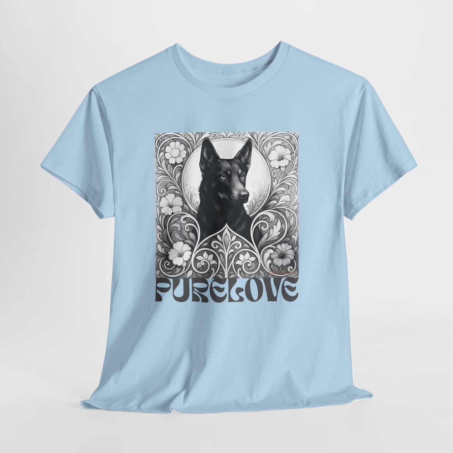 Kelpie Black Vintage Unisex Cotton Tee for Dog Lovers (Black & White)