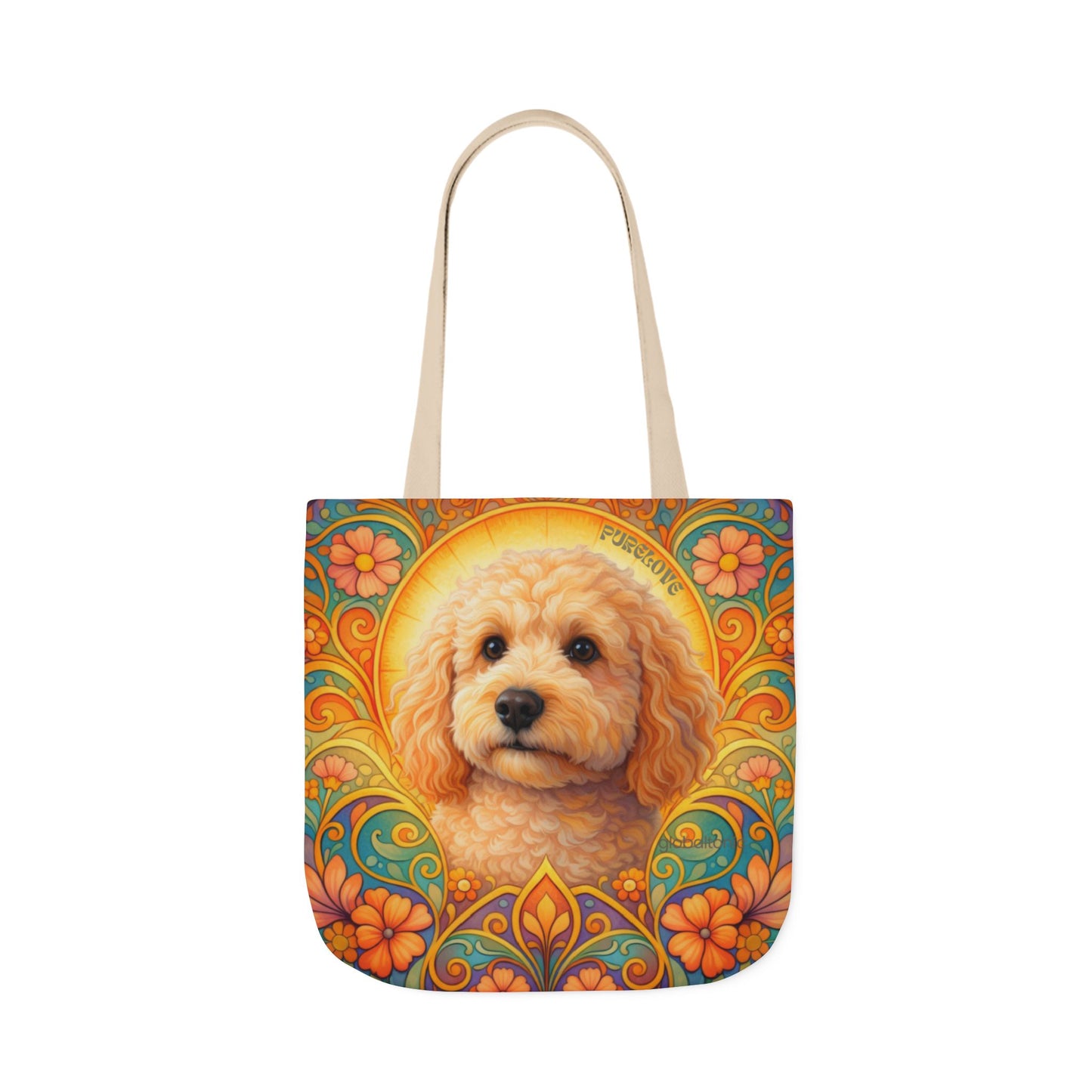 Goldendoodle (Groodle) All-Over Print Canvas Tote Bag – Colourful Artistic Dog Lover Gift