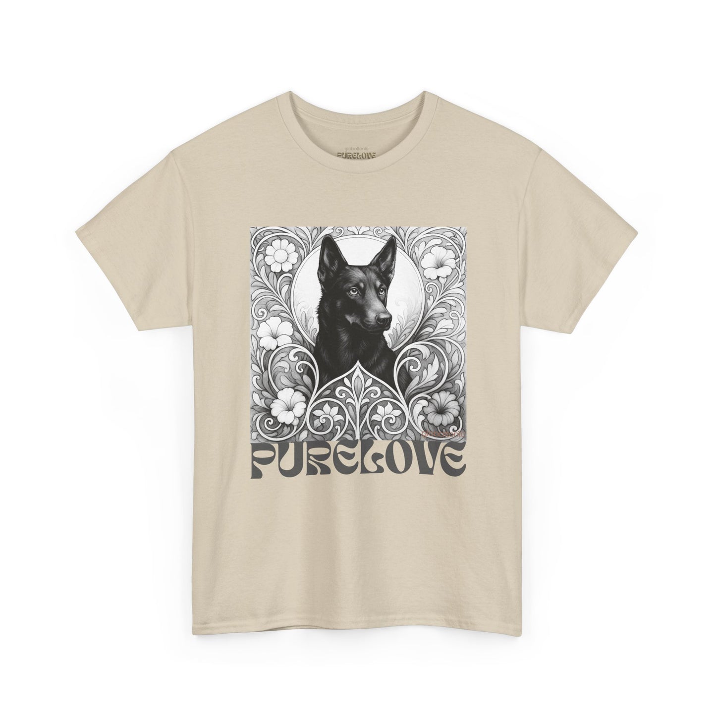 Kelpie Black Vintage Unisex Cotton Tee for Dog Lovers (Black & White)