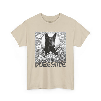 Kelpie Black Vintage Unisex Cotton Tee for Dog Lovers (Black & White)
