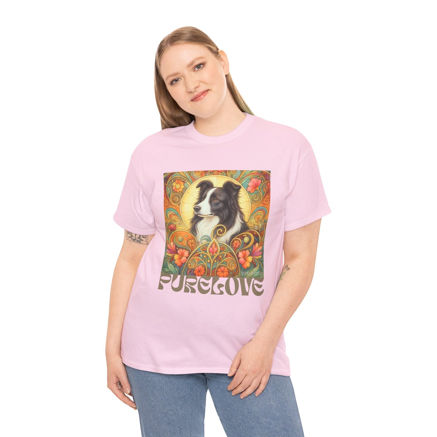 Border Collie (Black & White) Vintage Graphic T-Shirt – Unisex Cotton Tee for Dog Lovers