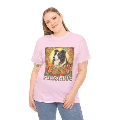 Border Collie (Black & White) Vintage Graphic T-Shirt – Unisex Cotton Tee for Dog Lovers