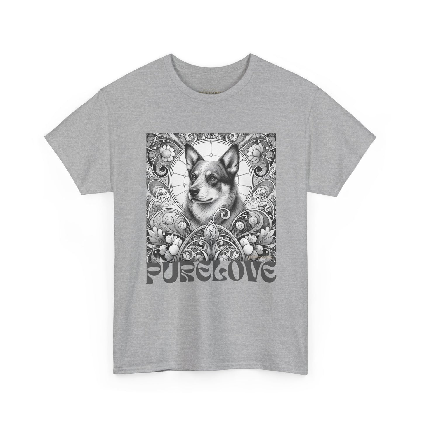Australian Blue Heeler Vintage Unisex Cotton Tee for Dog Lovers (Black & White)