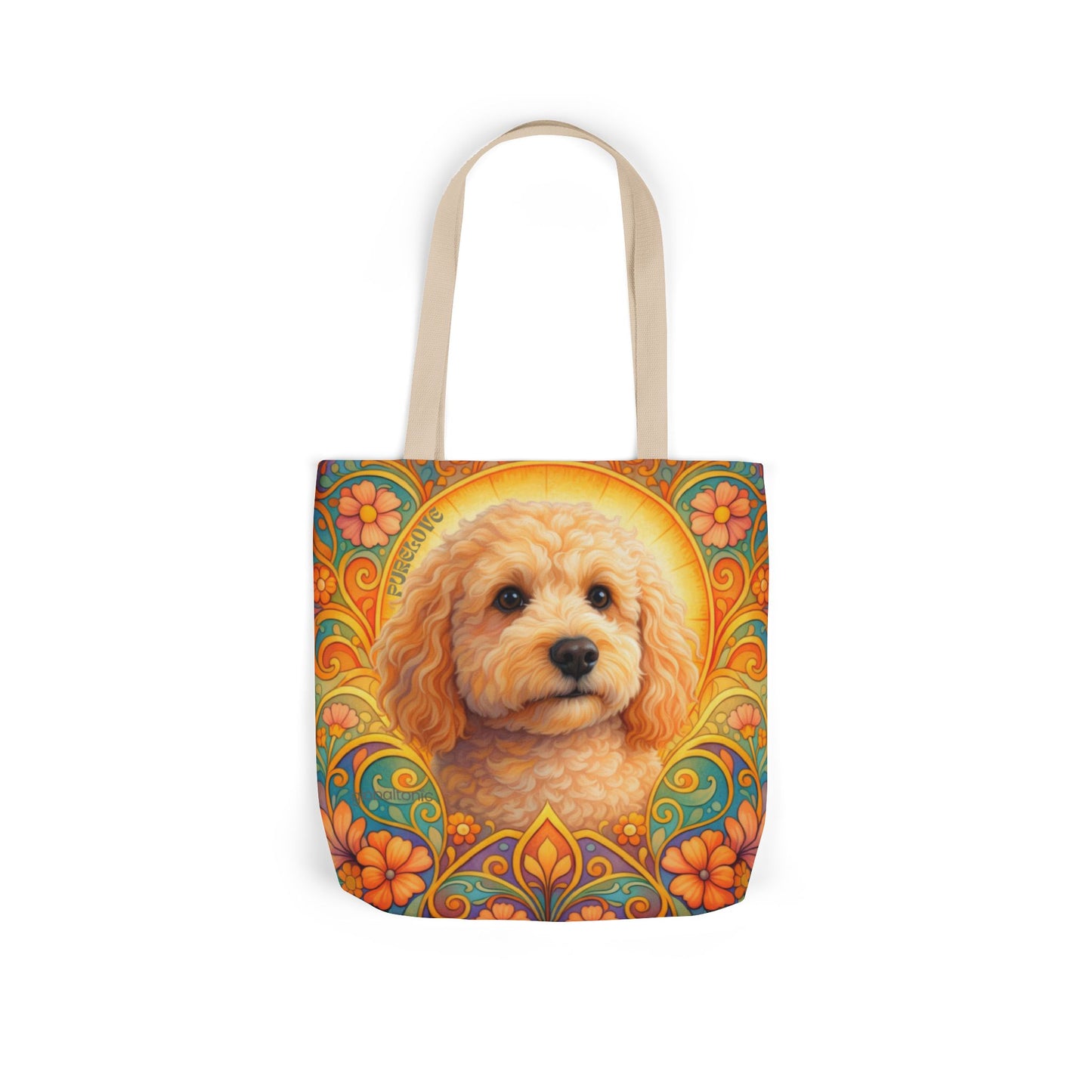 Goldendoodle (Groodle) All-Over Print Canvas Tote Bag – Colourful Artistic Dog Lover Gift