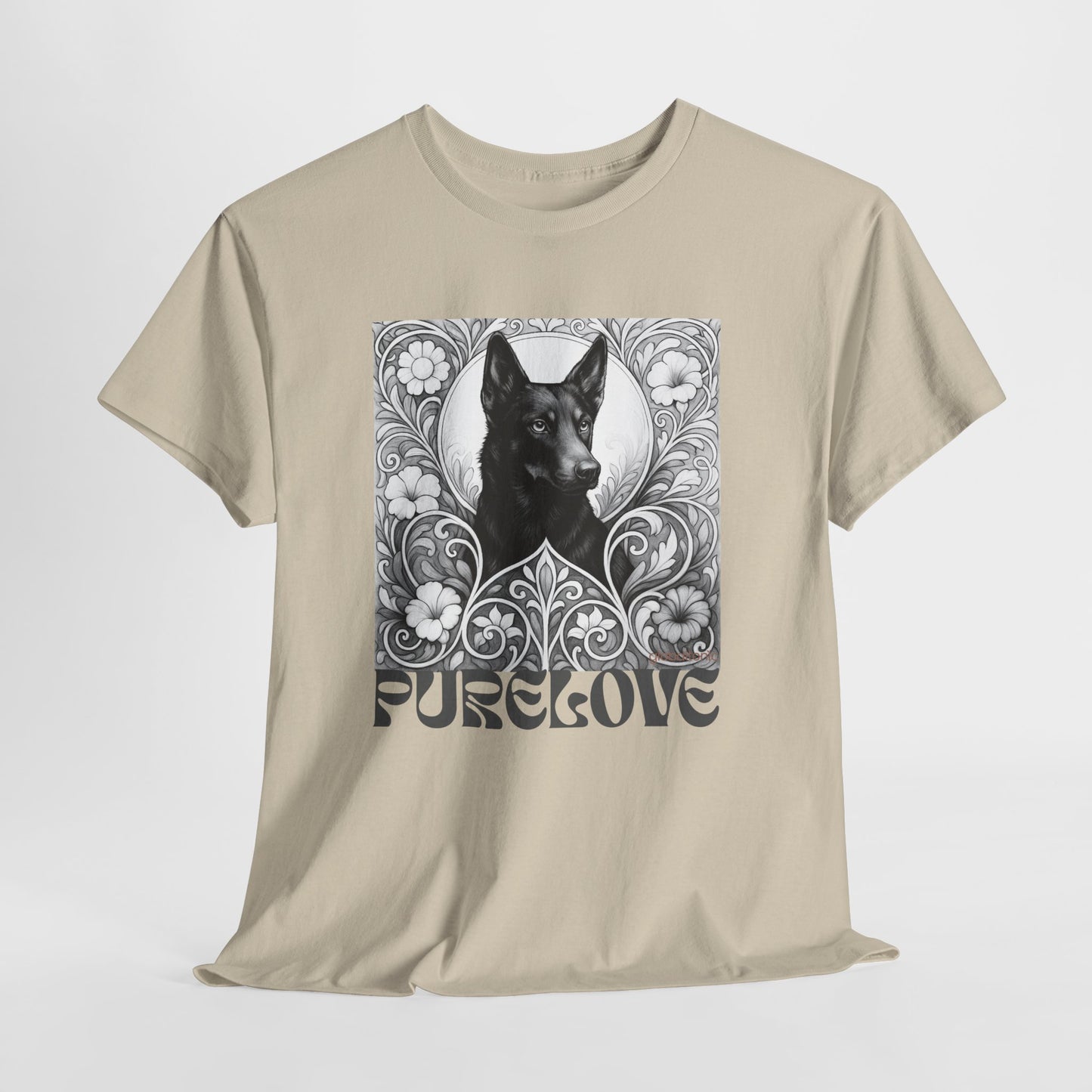 Kelpie Black Vintage Unisex Cotton Tee for Dog Lovers (Black & White)