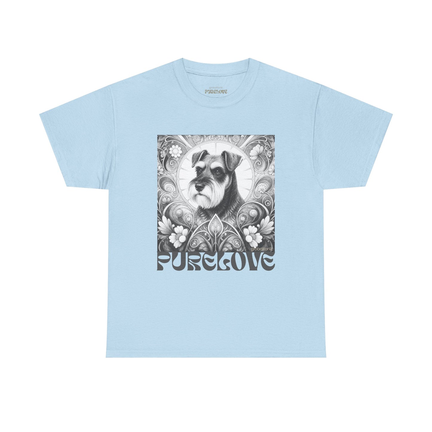 Schnauzer Vintage Unisex Cotton Tee for Dog Lovers (Black & White)