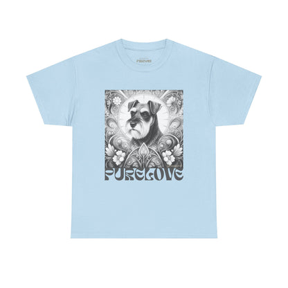 Schnauzer Vintage Unisex Cotton Tee for Dog Lovers (Black & White)