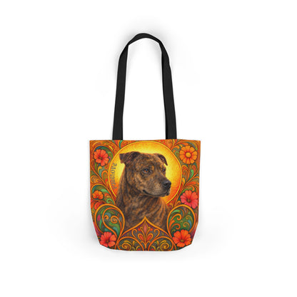 Staffy Brown All-Over Print Canvas Tote Bag – Colourful Artistic Dog Lover Gift