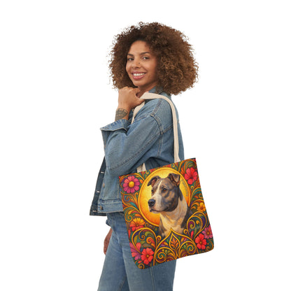 Staffy Grey & White All-Over Print Canvas Tote Bag – Colourful Artistic Dog Lover Gift
