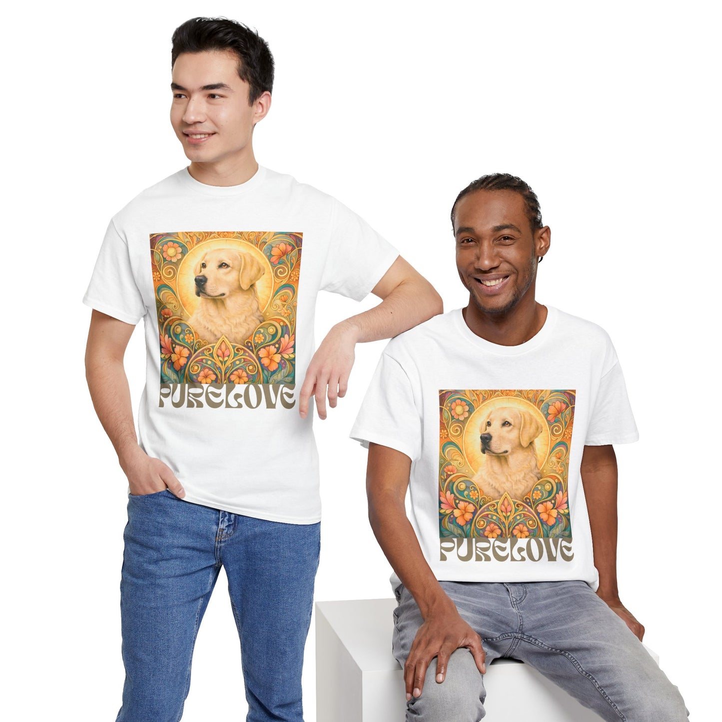 Golden Labrador Vintage Graphic T-shirt - Unisex Cotton Tee for Dog Lovers