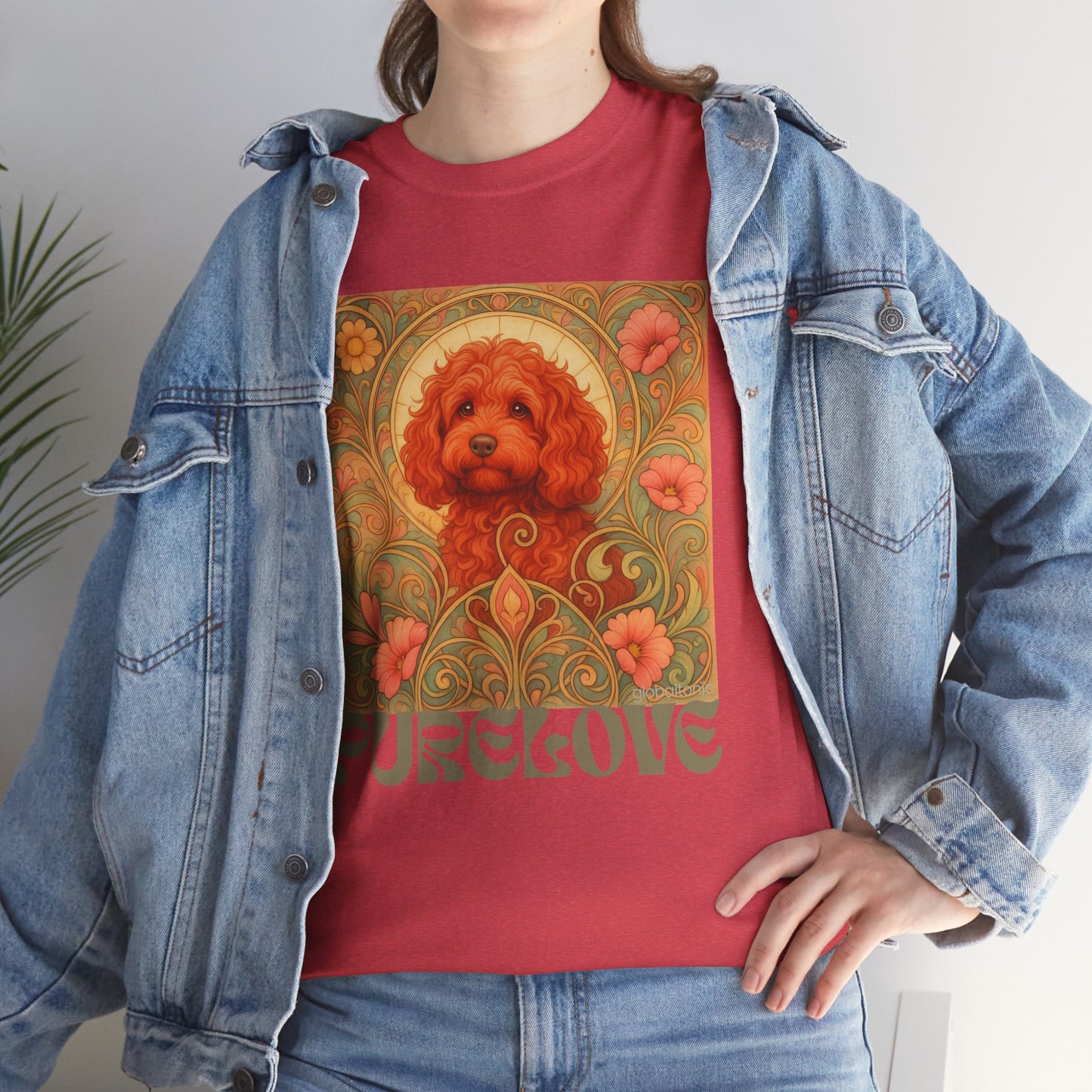 Strawberry Cavapoo (Cavoodle) Vintage Graphic T-shirt -Unisex Cotton Tee for Dog Lovers