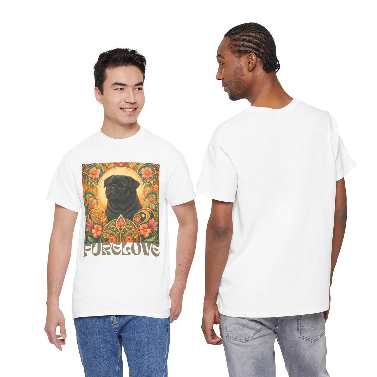 Pug Black Vintage Graphic T-Shirt – Unisex Cotton Tee for Dog Lovers