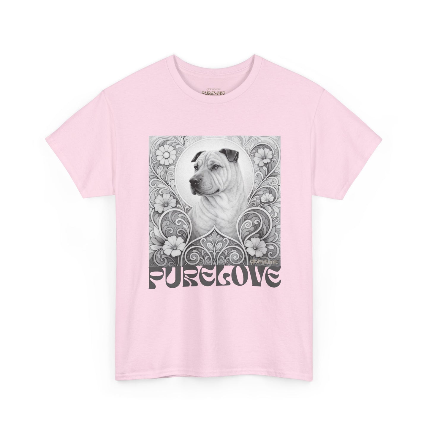 Shar Pei Vintage Graphic T-Shirt – Unisex Cotton Tee for Dog Lovers (Black & White)