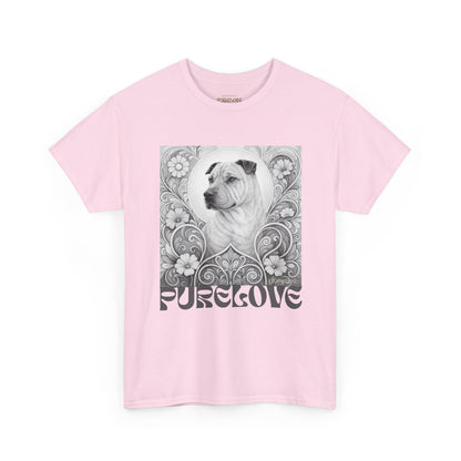 Shar Pei Vintage Graphic T-Shirt – Unisex Cotton Tee for Dog Lovers (Black & White)
