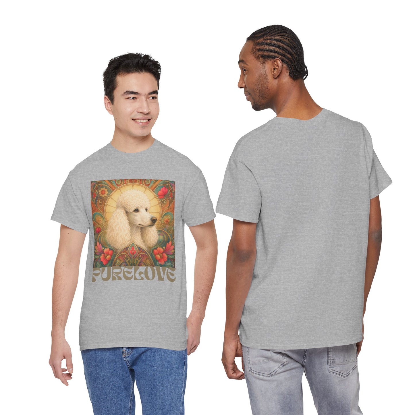 White Poodle Vintage Graphic T-Shirt – Unisex Cotton Tee for Dog Lovers