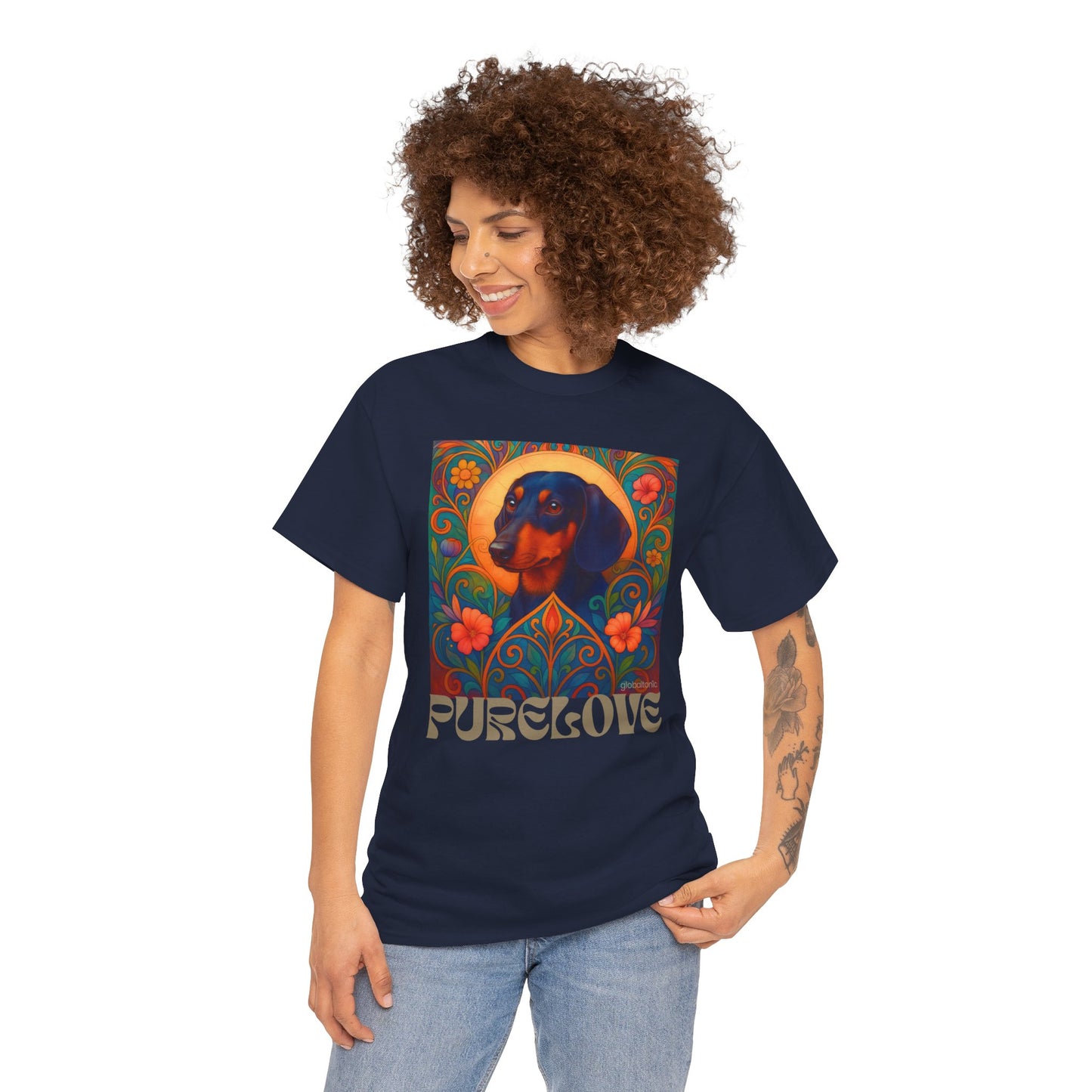 Dachshund Black Tan Shorthair Vintage Graphic T-shirt - Unisex Cotton Tee for Dog Lovers