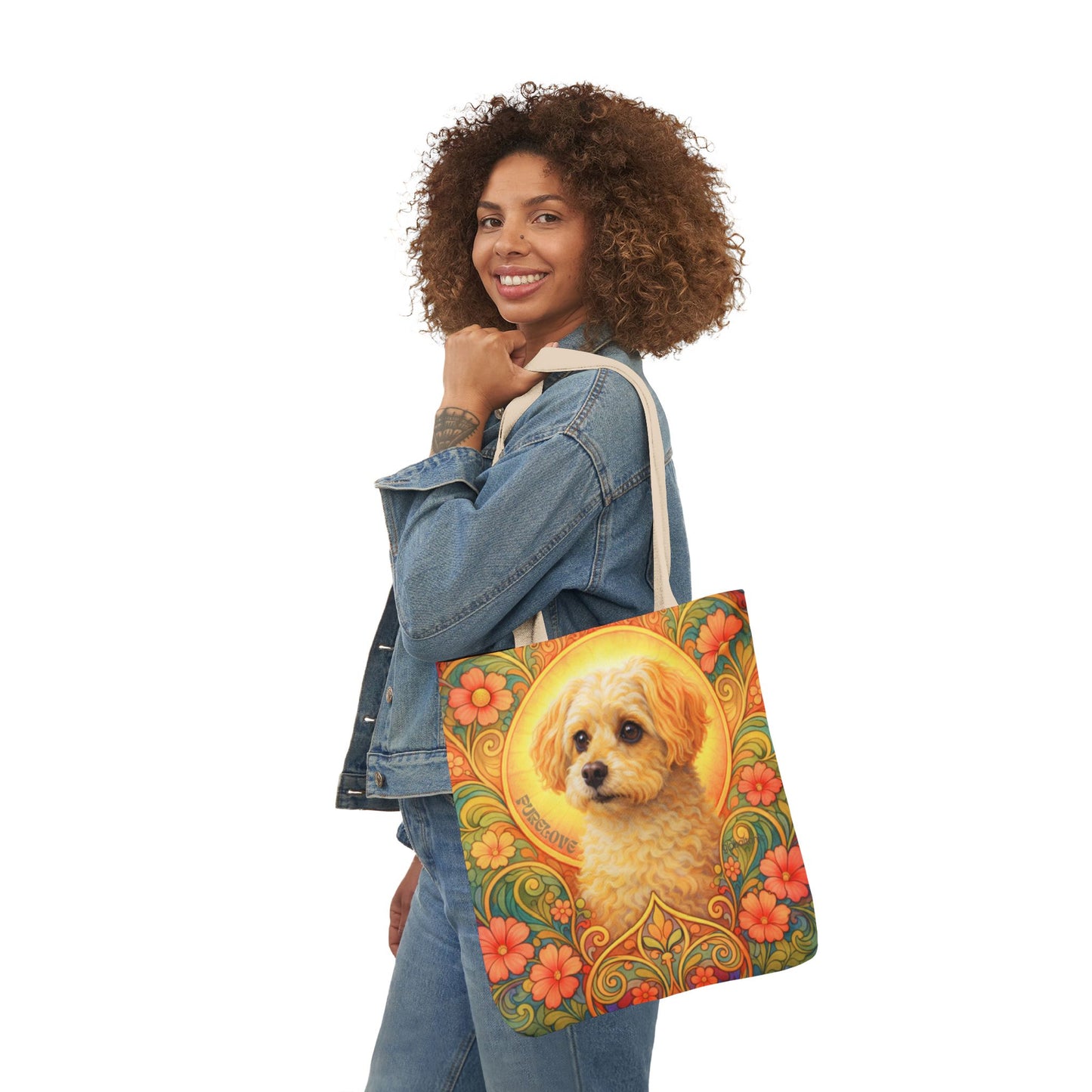 Foxypoo (Foodle) All-Over Print Canvas Tote Bag – Colourful Artistic Dog Lover Gift