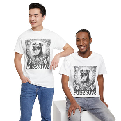 Schnauzer Vintage Unisex Cotton Tee for Dog Lovers (Black & White)