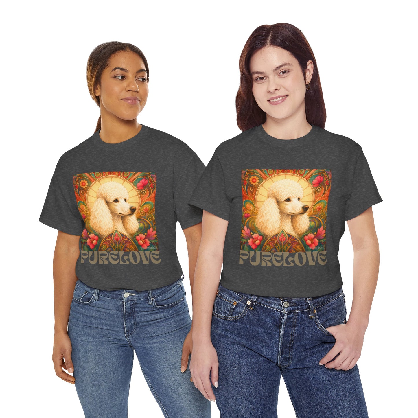 White Poodle Vintage Graphic T-Shirt – Unisex Cotton Tee for Dog Lovers