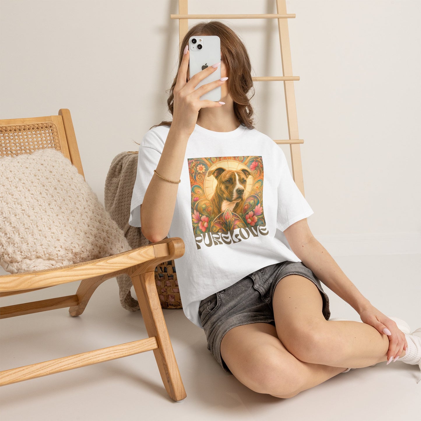 Staffy (Coco) Bull Terrier Vintage Unisex Cotton Tee for Dog Lovers