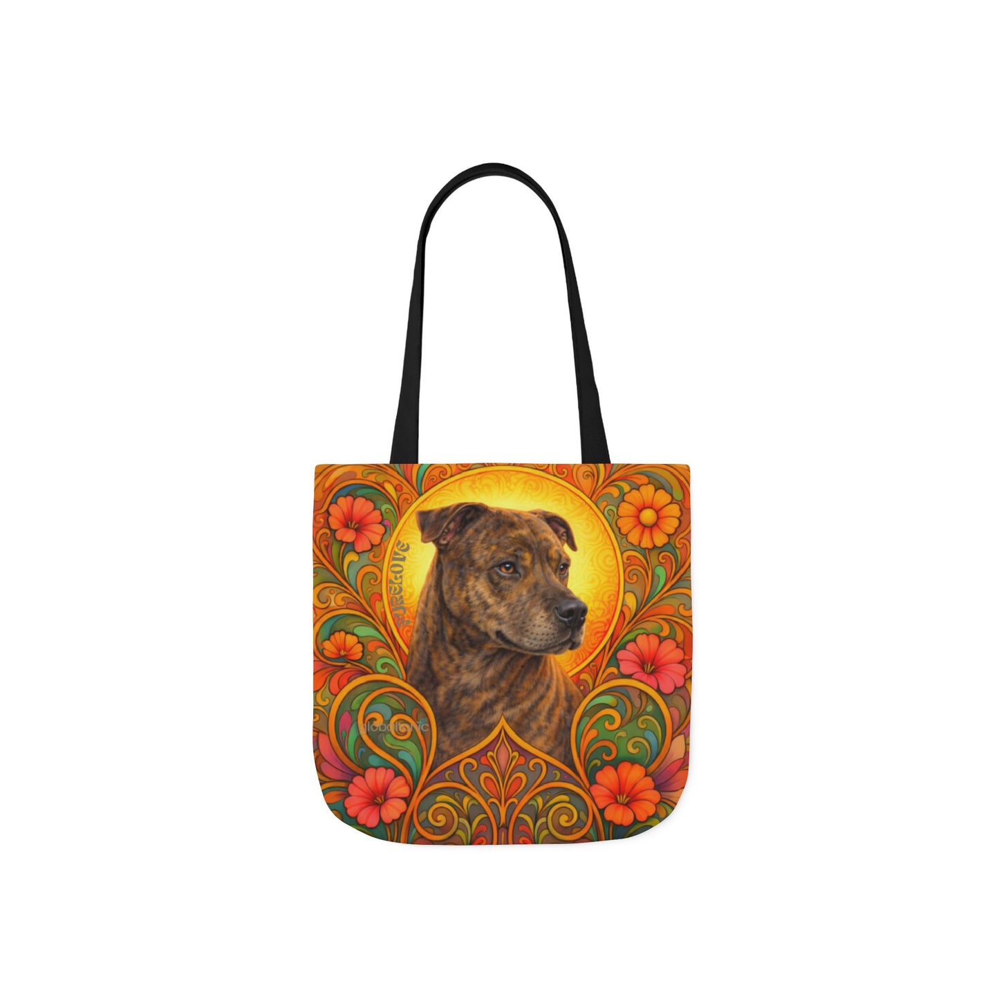 Staffy Brown All-Over Print Canvas Tote Bag – Colourful Artistic Dog Lover Gift