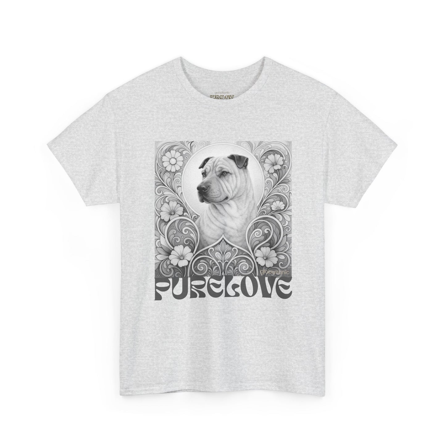 Shar Pei Vintage Graphic T-Shirt – Unisex Cotton Tee for Dog Lovers (Black & White)