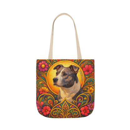 Staffy Grey & White All-Over Print Canvas Tote Bag – Colourful Artistic Dog Lover Gift