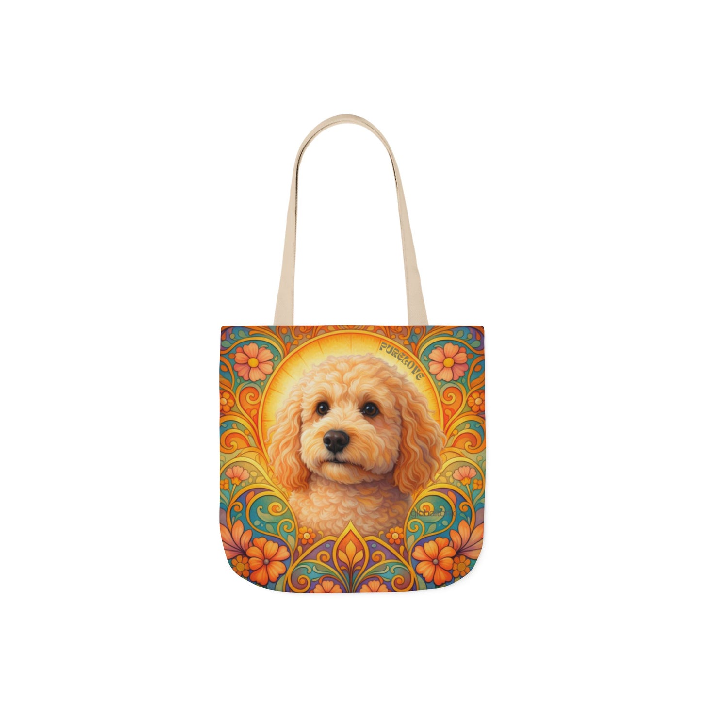 Goldendoodle (Groodle) All-Over Print Canvas Tote Bag – Colourful Artistic Dog Lover Gift