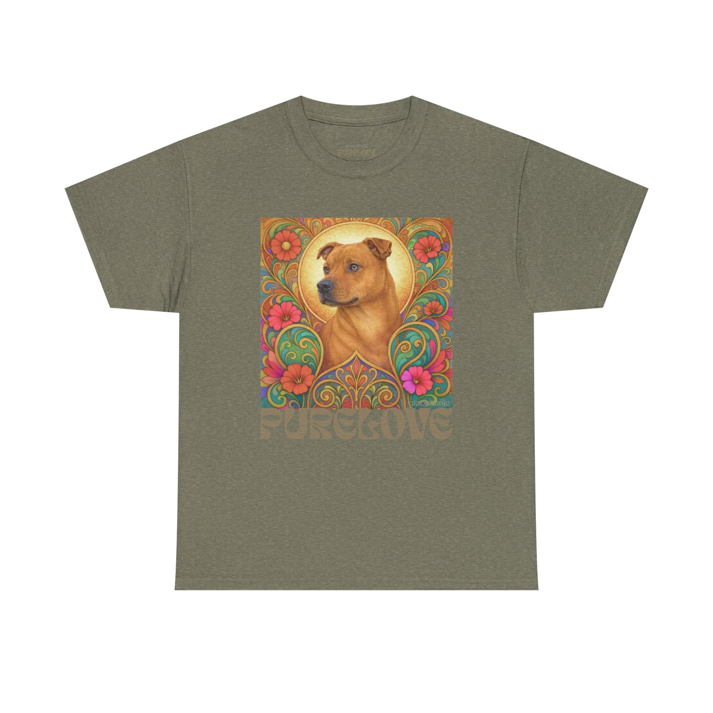 Staffy Tan Vintage Graphic T-Shirt – Unisex Cotton Tee for Dog Lovers