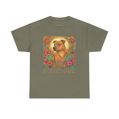 Staffy Tan Vintage Graphic T-Shirt – Unisex Cotton Tee for Dog Lovers
