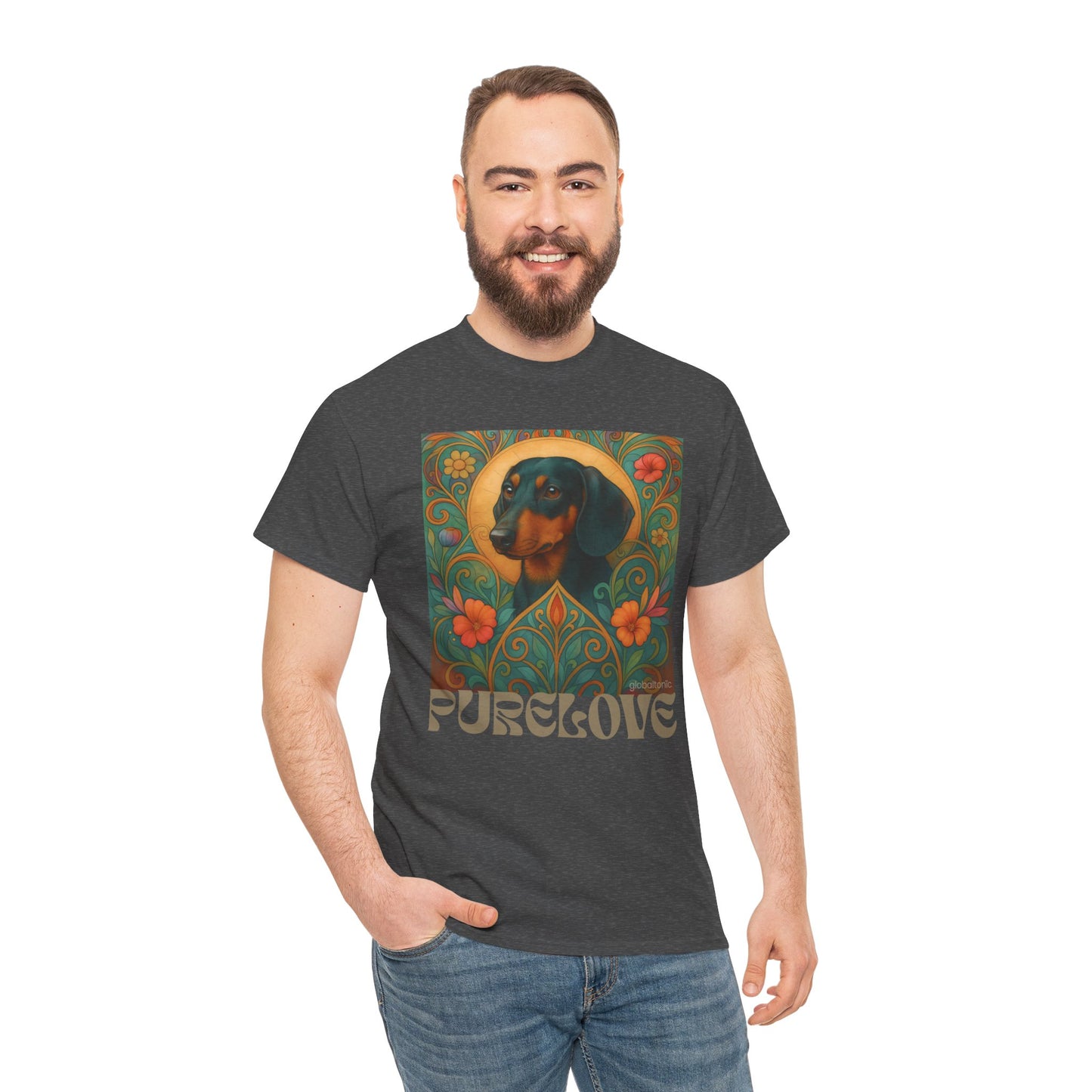 Dachshund Black Tan Shorthair Vintage Graphic T-shirt - Unisex Cotton Tee for Dog Lovers