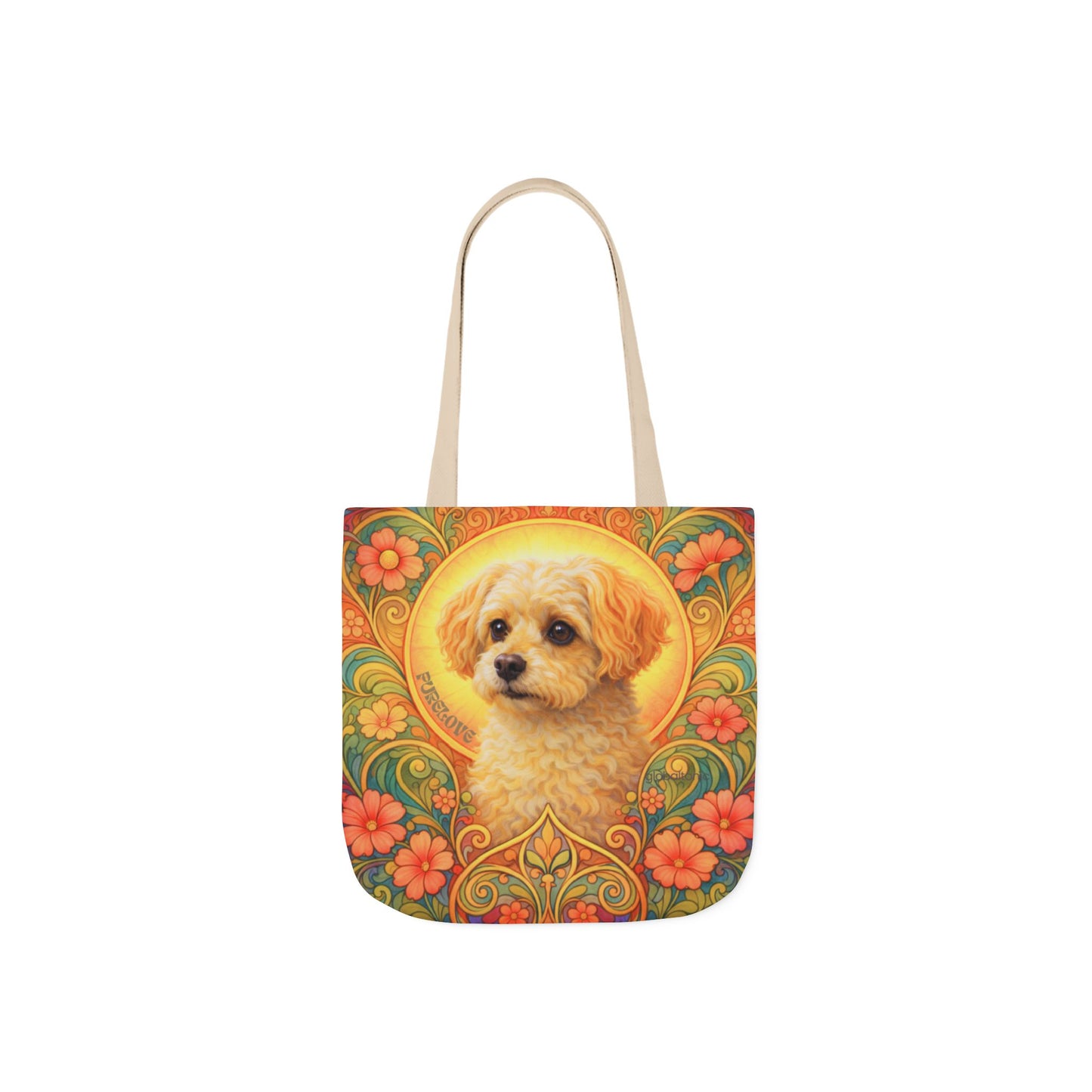 Foxypoo (Foodle) All-Over Print Canvas Tote Bag – Colourful Artistic Dog Lover Gift