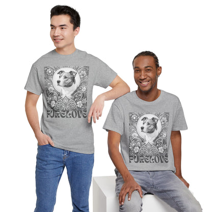 Staffy Grey & White Vintage Unisex Cotton Tee for Dog Lovers (Black & White T-Shirt)