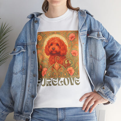 Strawberry Cavapoo (Cavoodle) Vintage Graphic T-shirt -Unisex Cotton Tee for Dog Lovers