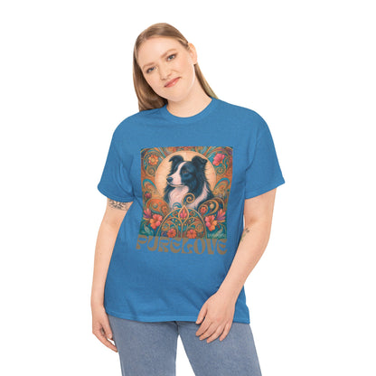 Border Collie (Black & White) Vintage Graphic T-Shirt – Unisex Cotton Tee for Dog Lovers