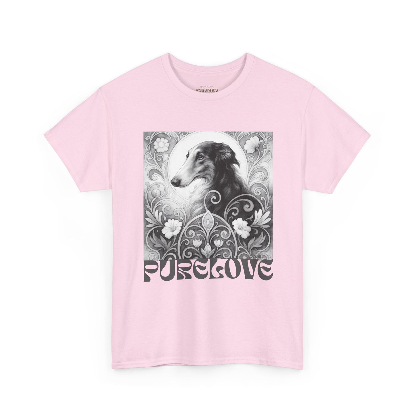Borzoi Vintage Unisex Cotton Tee for Dog Lovers (Black & White)