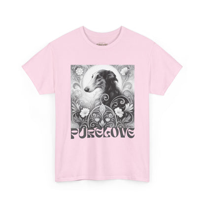 Borzoi Vintage Unisex Cotton Tee for Dog Lovers (Black & White)