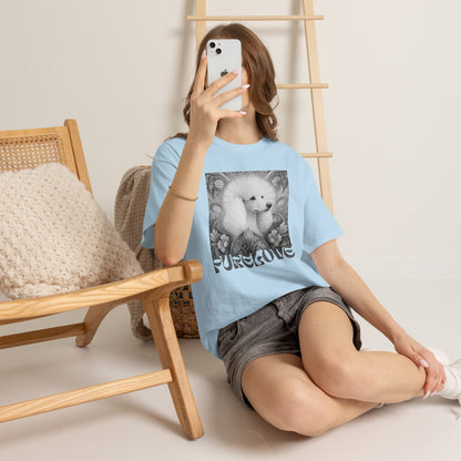 Poodle White Vintage Unisex Cotton Tee for Dog Lovers (Black & White)