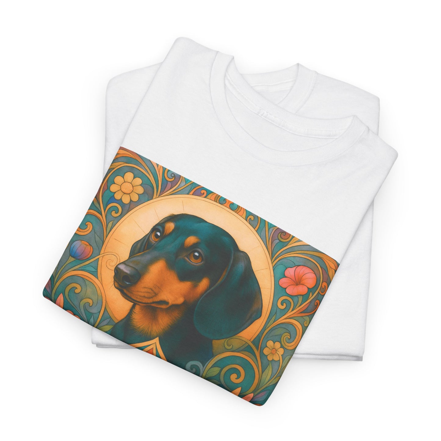 Dachshund Black Tan Shorthair Vintage Graphic T-shirt - Unisex Cotton Tee for Dog Lovers