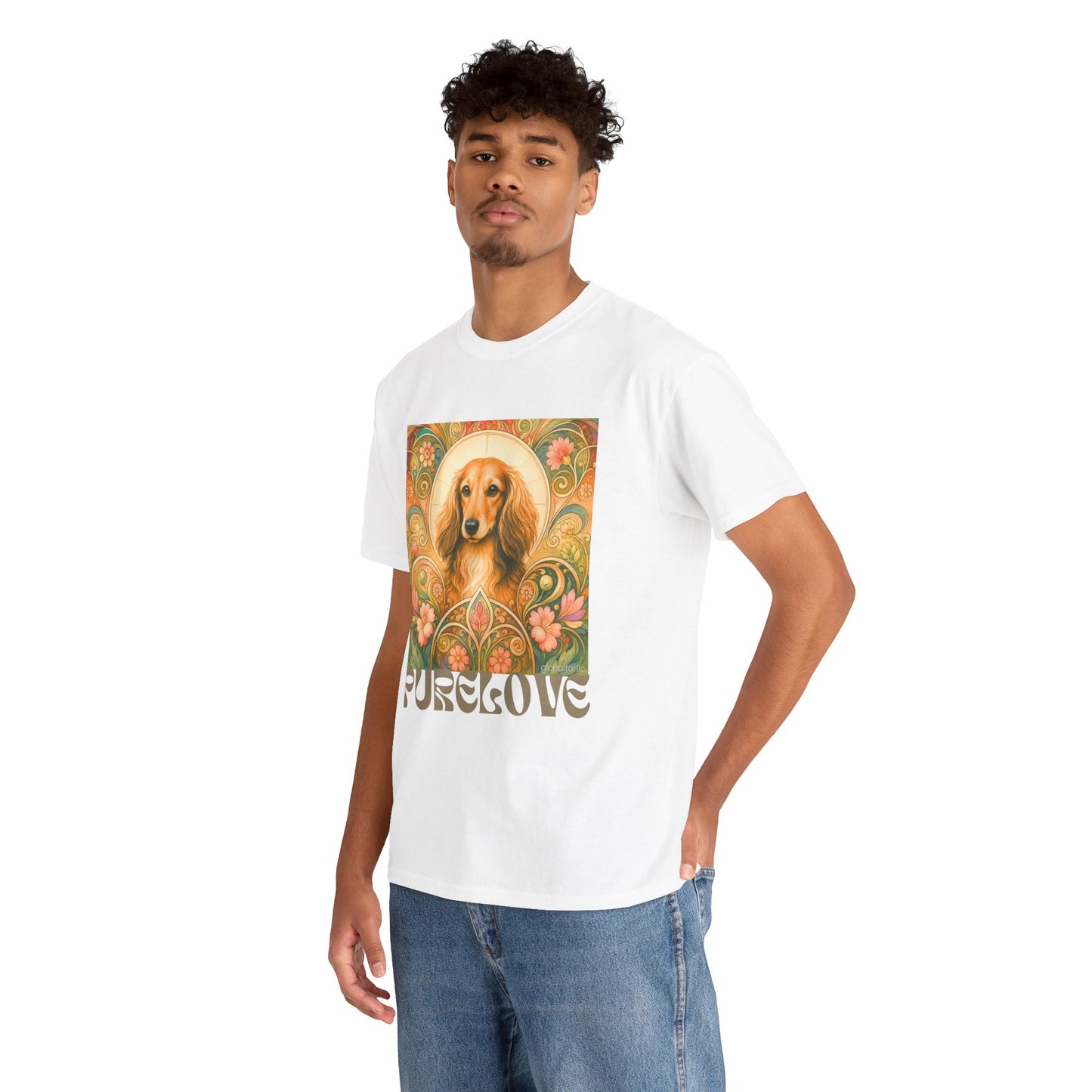 Dachshund Tan Longhair Vintage Graphic T-Shirt – Unisex Cotton Tee for Dog Lovers